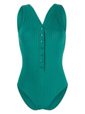 Eres Ribbed Scoop-Back Swimsuit — Teal