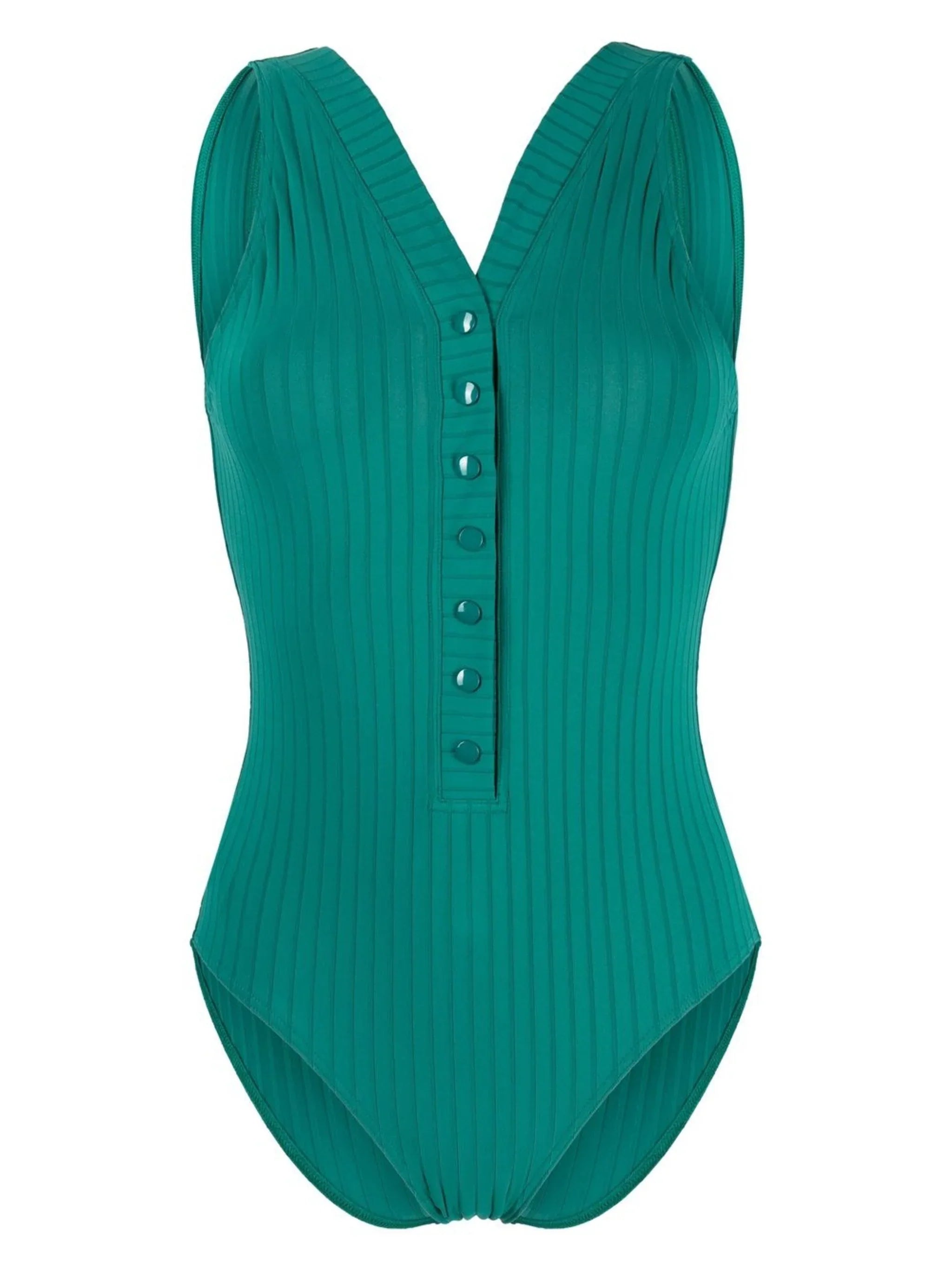 Eres Ribbed Scoop-Back Swimsuit — Teal