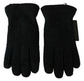 Men's Black Leather Motorcycle Biker Mitten Gloves