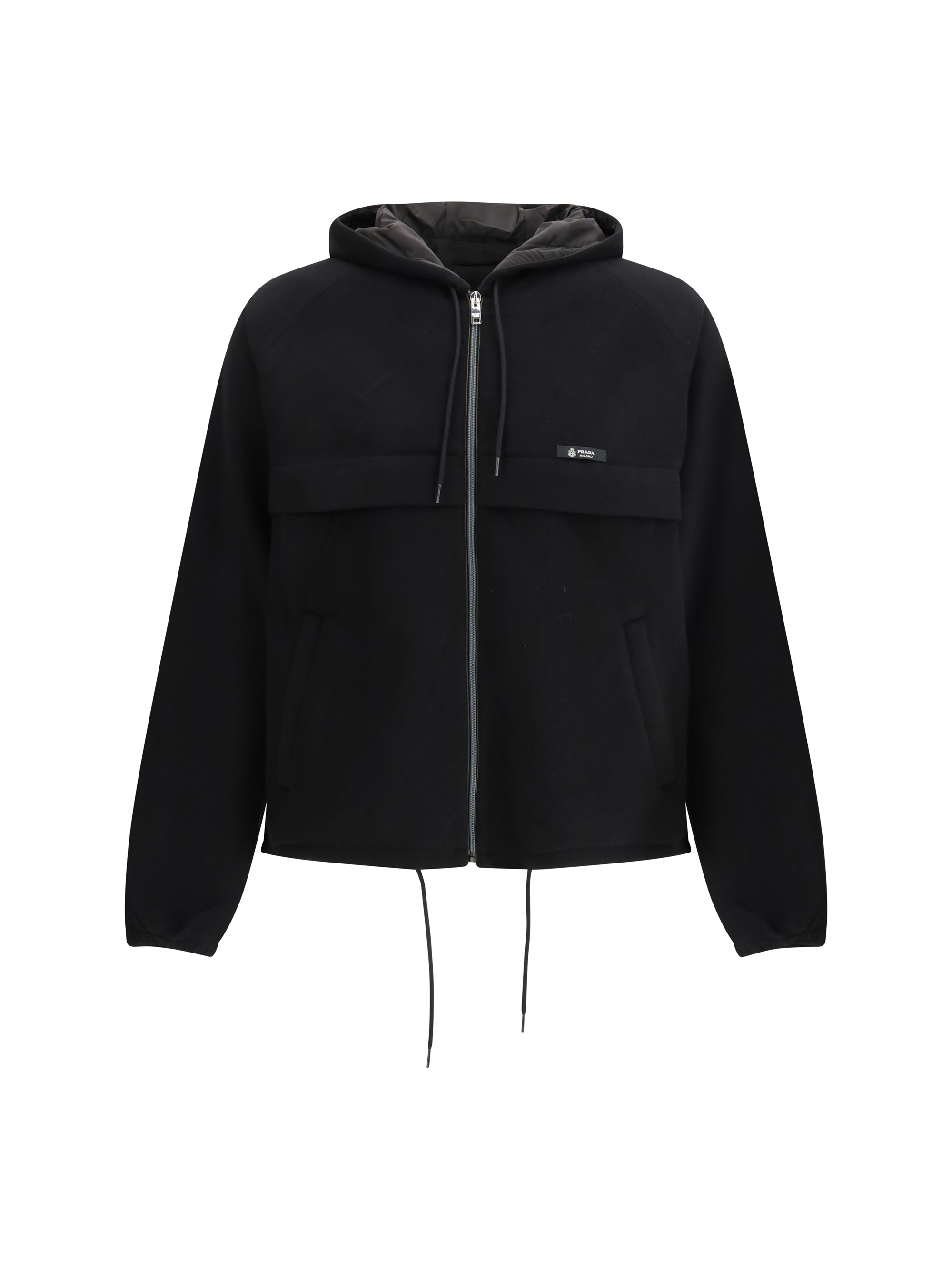 Prada Technical Hooded Blouson Jacket — Black