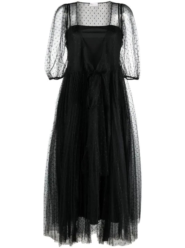 Red Valentino Tulle Midi Dress — Black