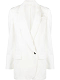 Brunello Cucinelli Cotton-Blend Single-Breasted Blazer — White