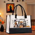 Bolsa de lona grande personalizada con nombre Truco o trato Regalo de Halloween para amigos amantes de las mascotas