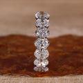 1.4CT Oval Cut Moissanite Wedding Band In Sterling Silver