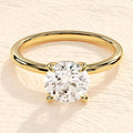 2CT Round Cut Moissanite Engagement Ring In Sterling Silver