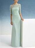 Elegant Lace Sleeves Sheath/ColumnMother Of The Bride Dresses