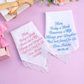 Pañuelo de Algodón 100% Personalizado con Bordado de Texto en Ondas con Nombre y Fecha de Boda Regalo de Bendición para Mamá