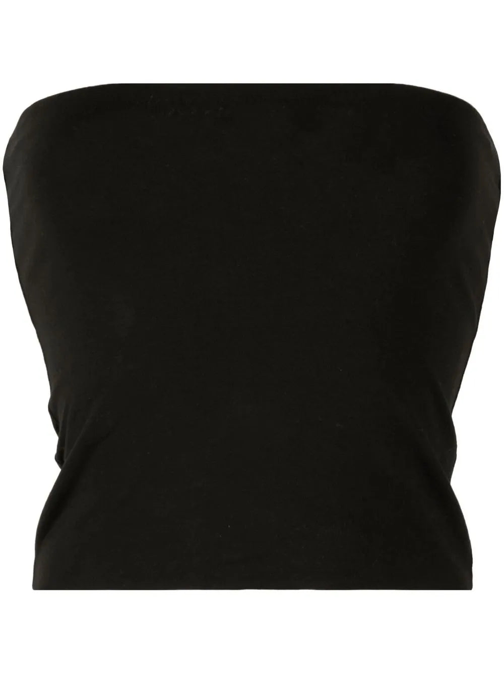 Brunello Cucinelli Strapless Cotton Bandeau Top — Black