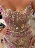 Sparkle & Shine Cowl Neck Sleeveless Floor-Length Lace/Tulle/Sequined Prom Dresses
