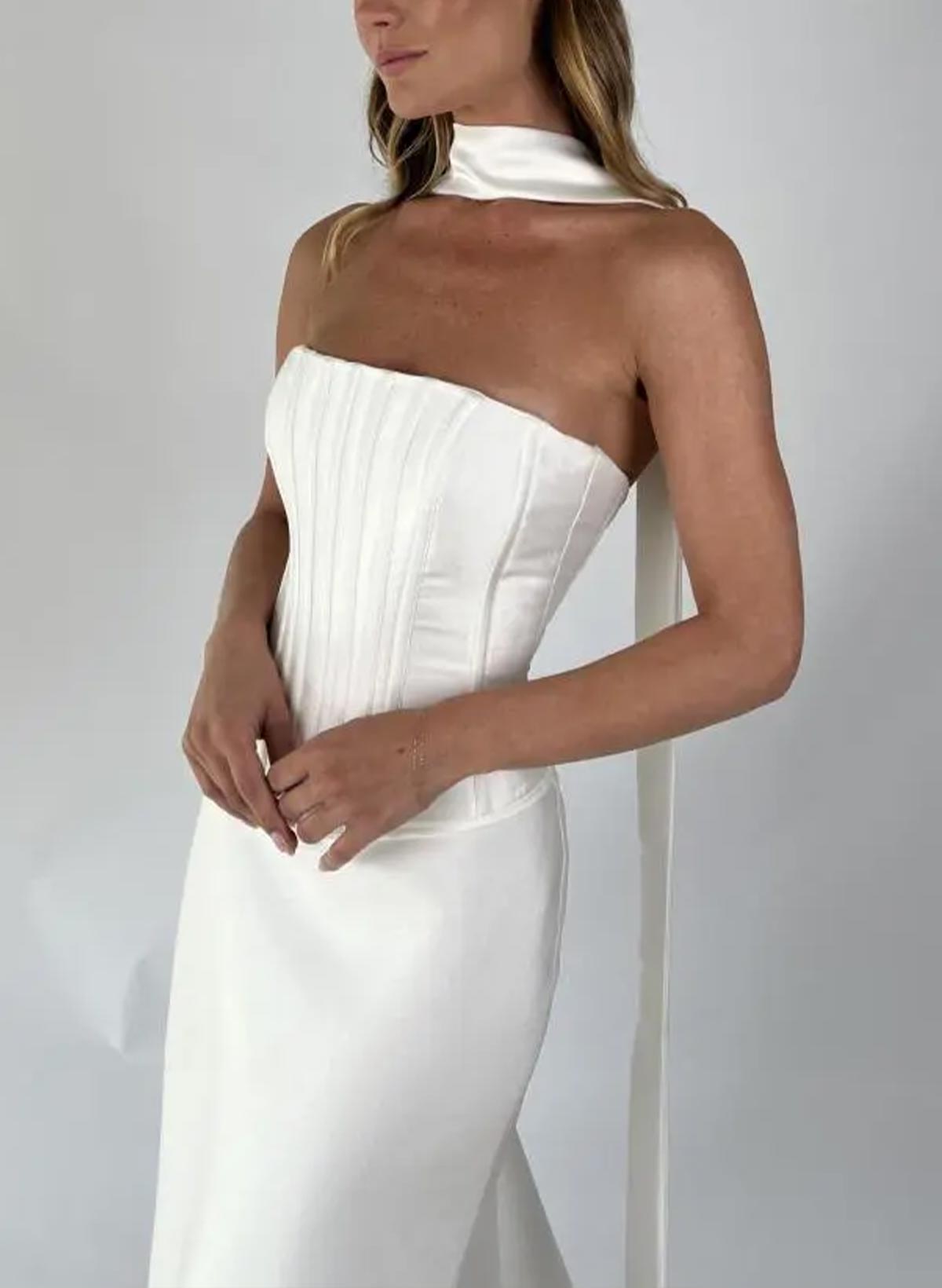 Trumpet/Mermaid Sweetheart Sleeveless Floor-Length Matte Satin Wedding Dresses