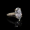 5CT Oval & Round Cut Moissanite Engagement Ring In Sterling Silver