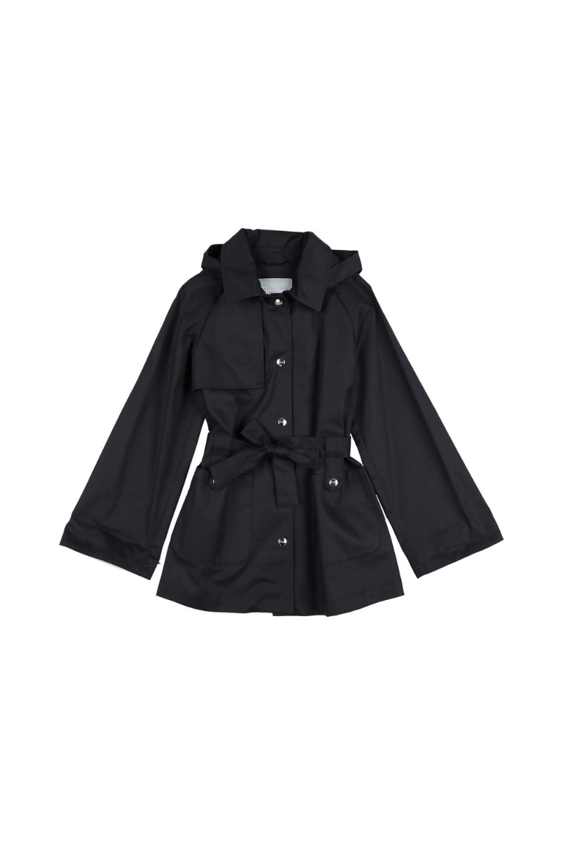 Herno Hooded Cotton Coat — Navy