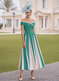 Elegant Off-The-Shoulder A-Line Elastic Satin Mother Of The Bride Dresses