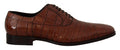 Brown Crocodile Leather Mens Formal Derby Shoes Exotic Skin