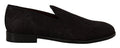 Men's Floral Brocade Loafer Black Viscose Cotton Silk