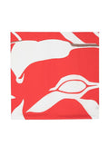 Kiton Abstract Graphic Silk Scarf — Red