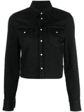 Dsquared2 Cropped Denim Shirt — Black