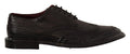 Men's Black Leather Oxford Wingtip Formal Derby Shoes Calfskin