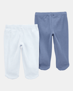 Pack de 2 pantalones con pie en tonos azules