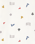 Conjunto tres piezas pantalón y dos bodies diseño fútbol