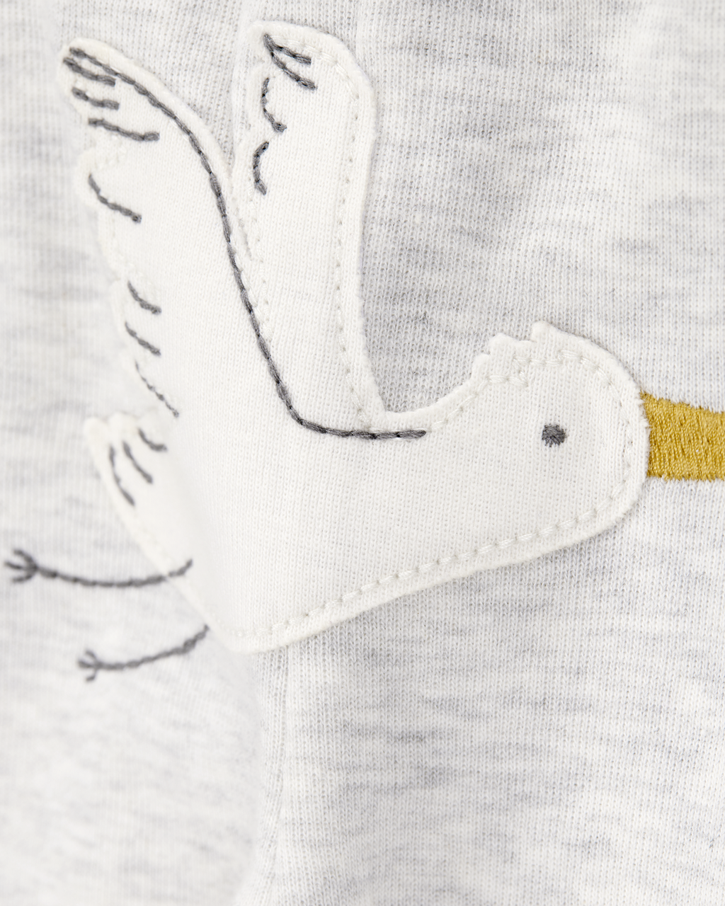 Conjunto tres piezas algodón pantalón y dos bodies diseño aves