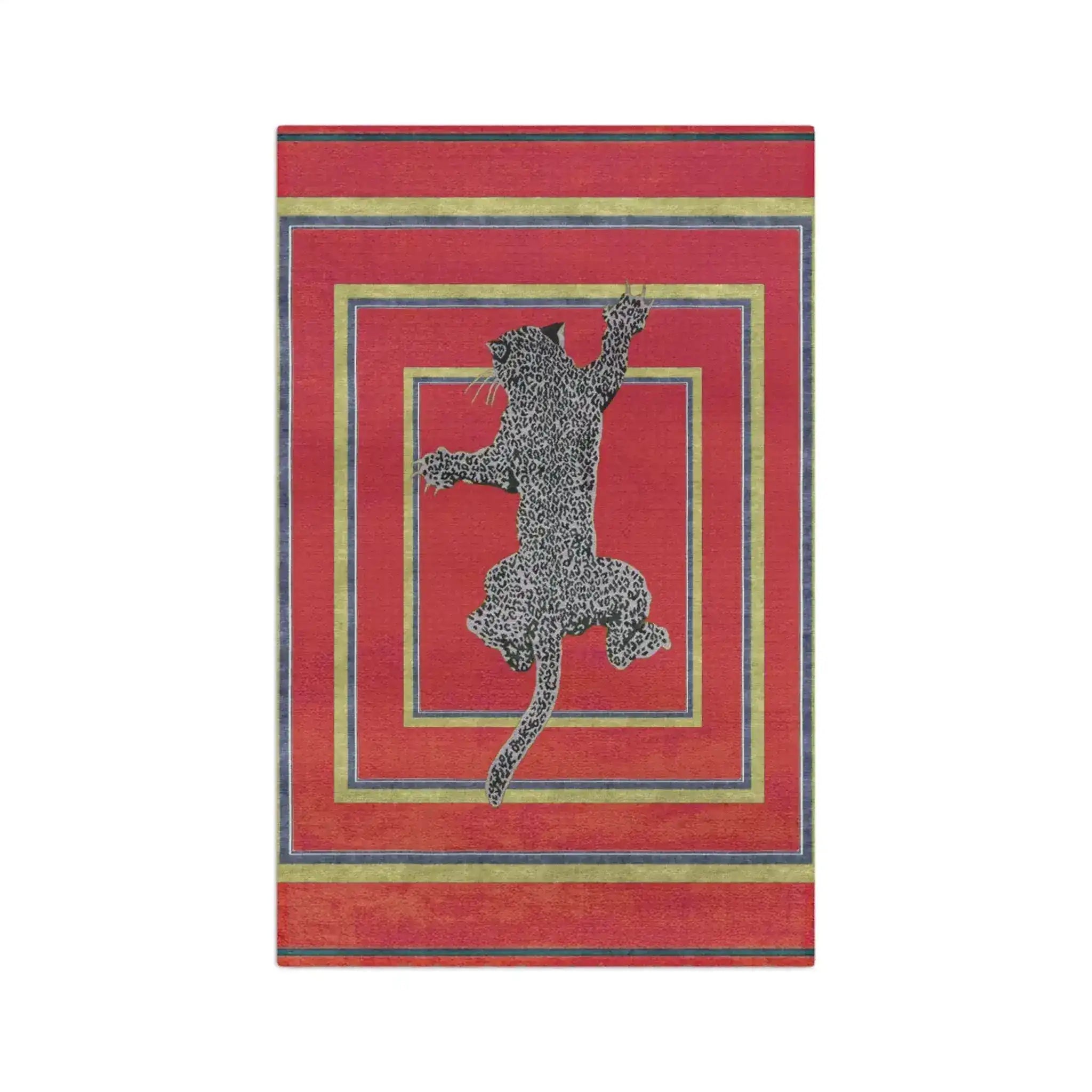Leopard Printed Red Tea & Kitchen Towel