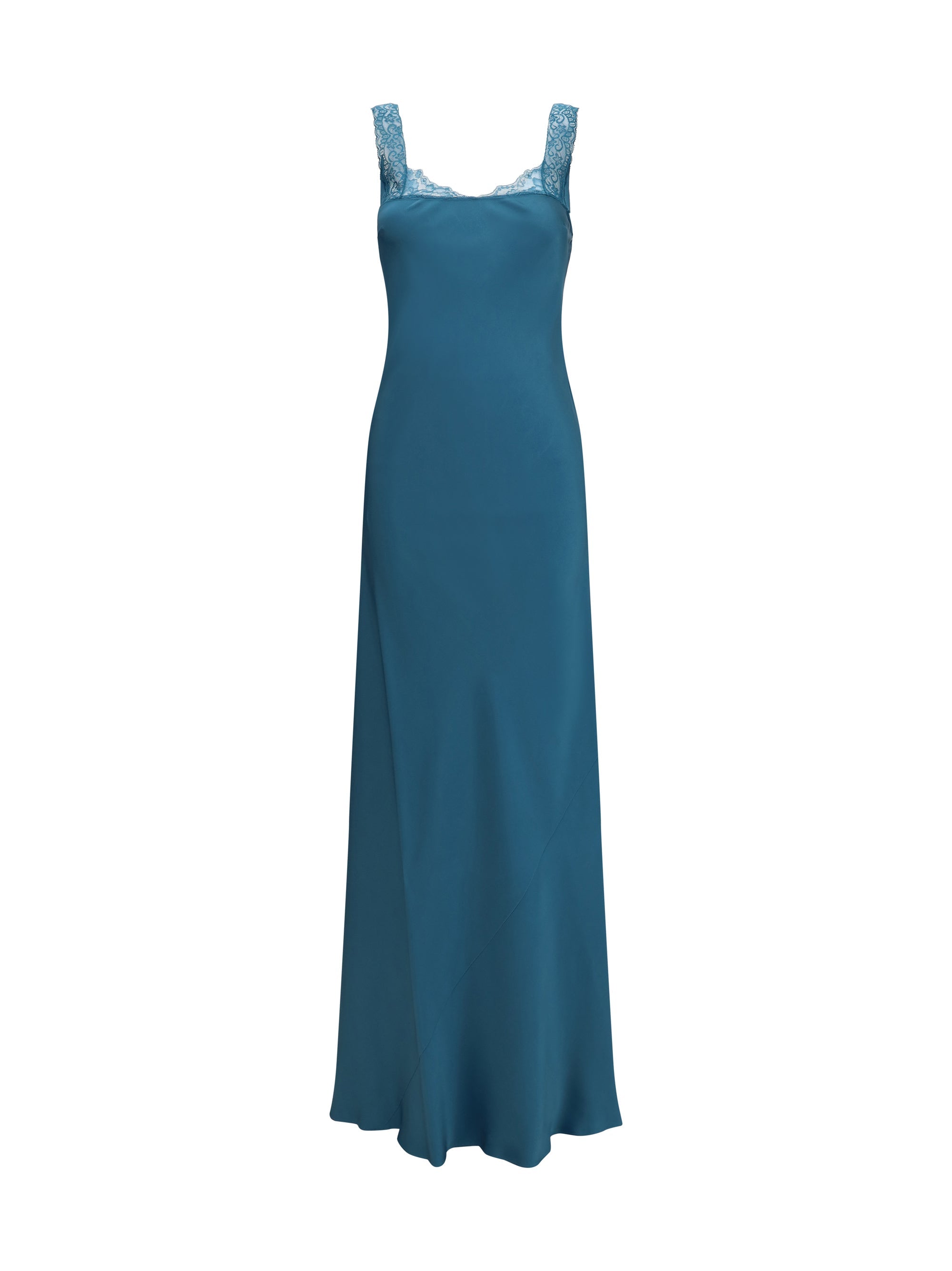 Forte_forte Satin with Lace Trims Dress — Jade