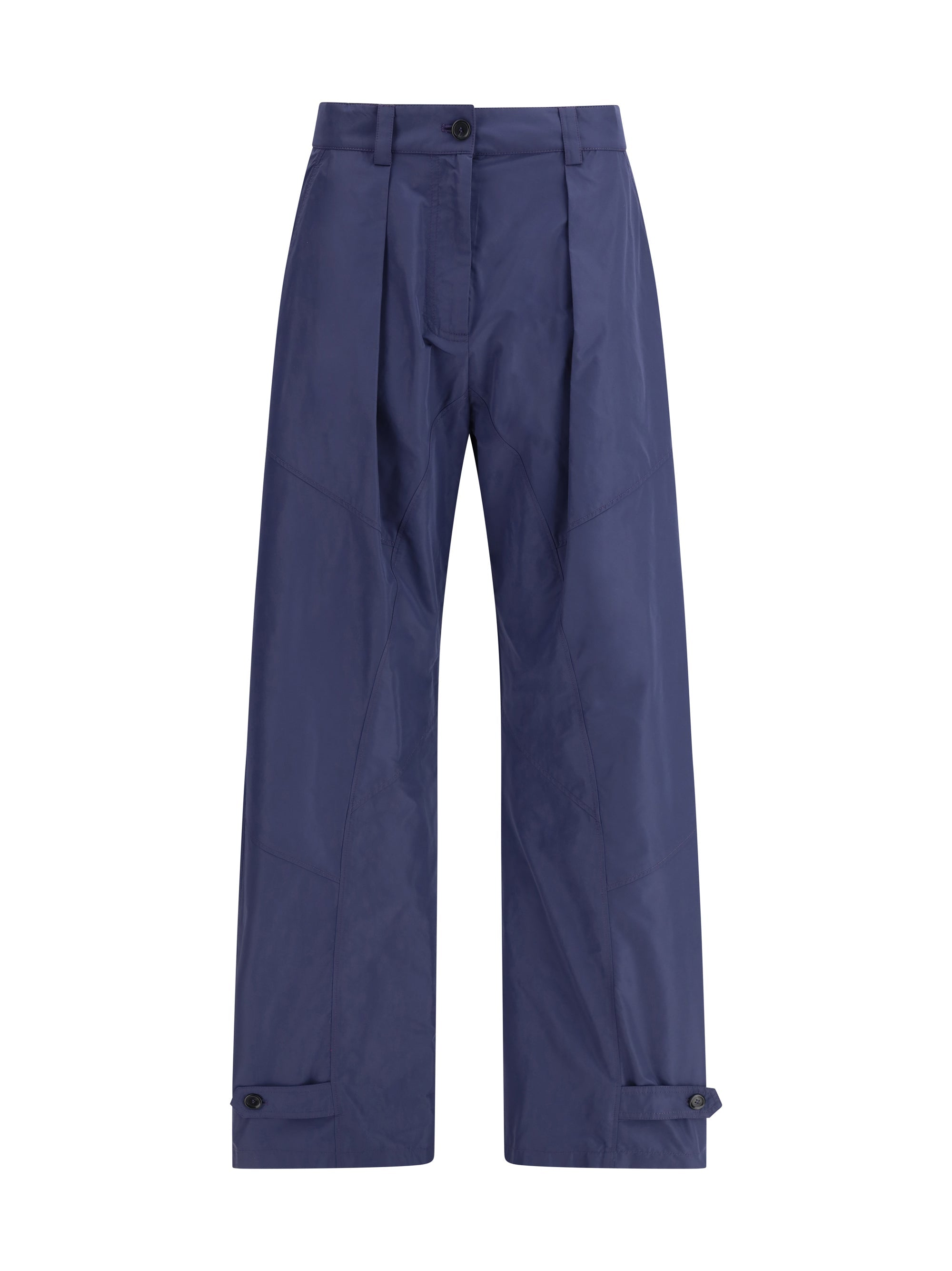 Pinko Shiny Taffeta Trousers — Navy