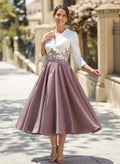 A-Line V-Neck 3/4 Sleeves Chiffon/Lace Mother Of The Bride Dresses