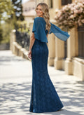 Wrap Lace Trumpet/Mermaid Mother Of The Bride Dresses