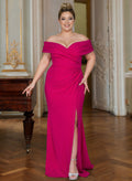 Curvy Off-The-Shoulder Trumpet/Mermaid Slit Mother Of The Bride Dresses