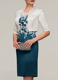 Open Front 1/2 Sleeves Satin Jacket