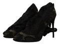 Women's Black Stretch Socks Taormina Lace Boots Shoes Elastane