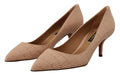 Women's Crocodile-Embossed Leather Pump Beige