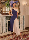 A-Line Asymmetrical Sleeveless Elastic Satin Mother Of The Bride Dresses With Bow(s)