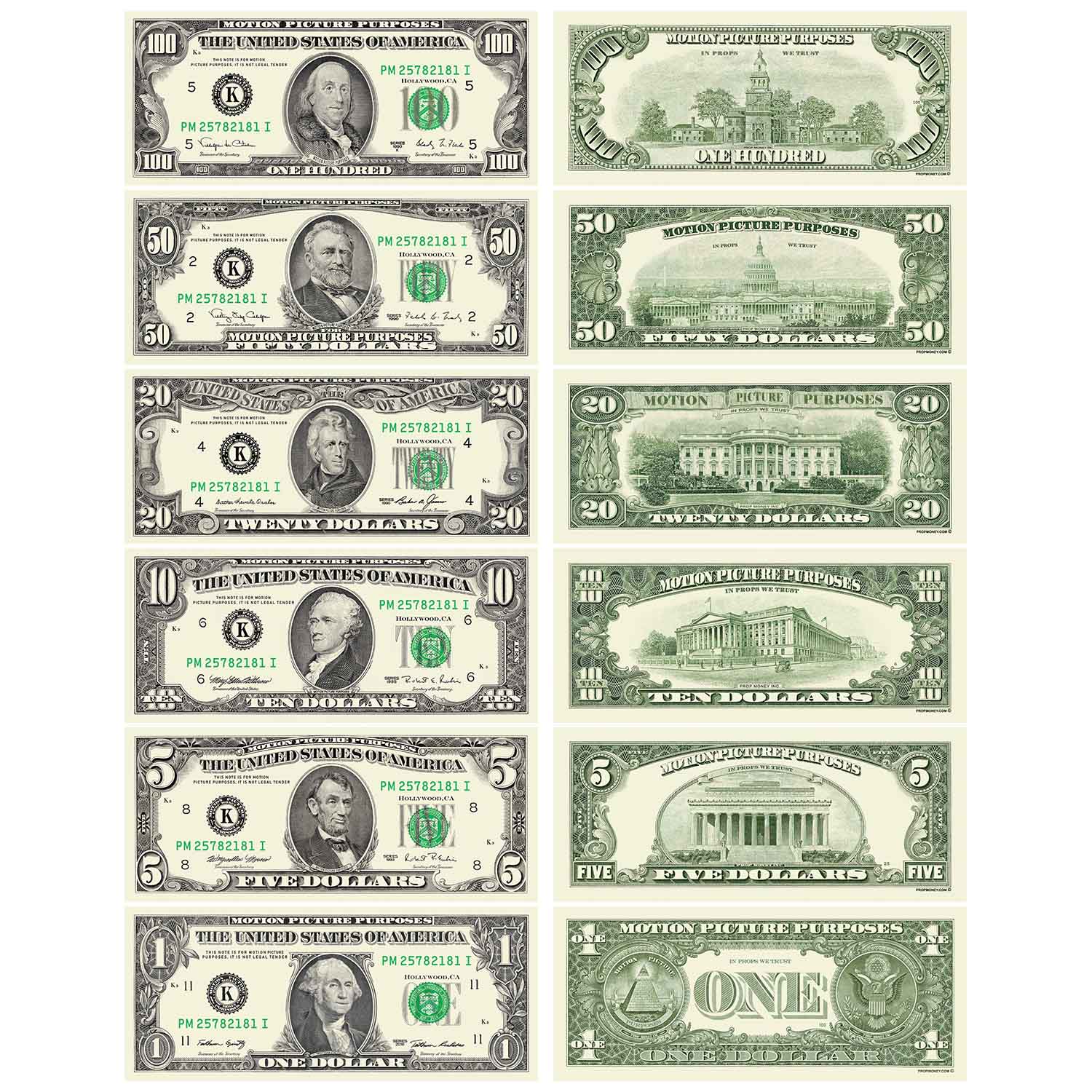 All Denominations 1990 Series Bills Mix By Prop Money Inc.
