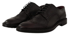 Men's Purple Leather Oxford Wingtip Formal Shoes