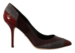 Women's Exotic Leather Colorblock Heel Multicolor Skins