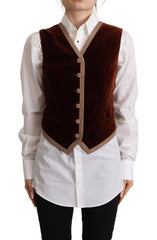 Women's Bordeaux Velvet Cotton V-Neck Sleeveless Vest Top