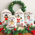 Entrega especial personalizada Polo Norte Papá Noel Bolsa de regalo de lona con cordón con nombre y foto Regalo de Navidad para amigos Familia