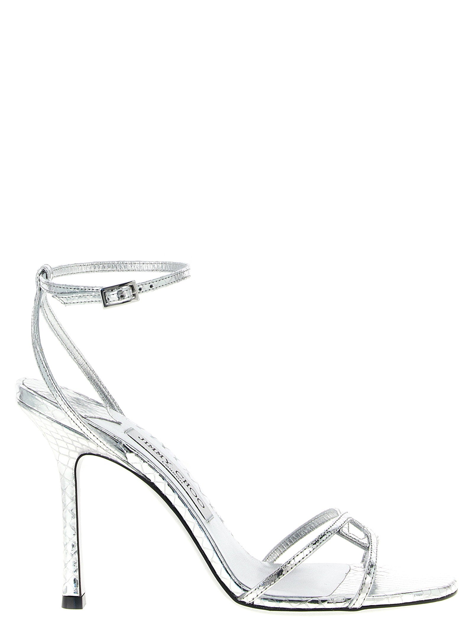 Jimmy Choo 1998 Leo Heel Sandal — Silver