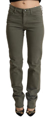 Women's Low Waist Skinny Cotton Jeans Gray Elastane