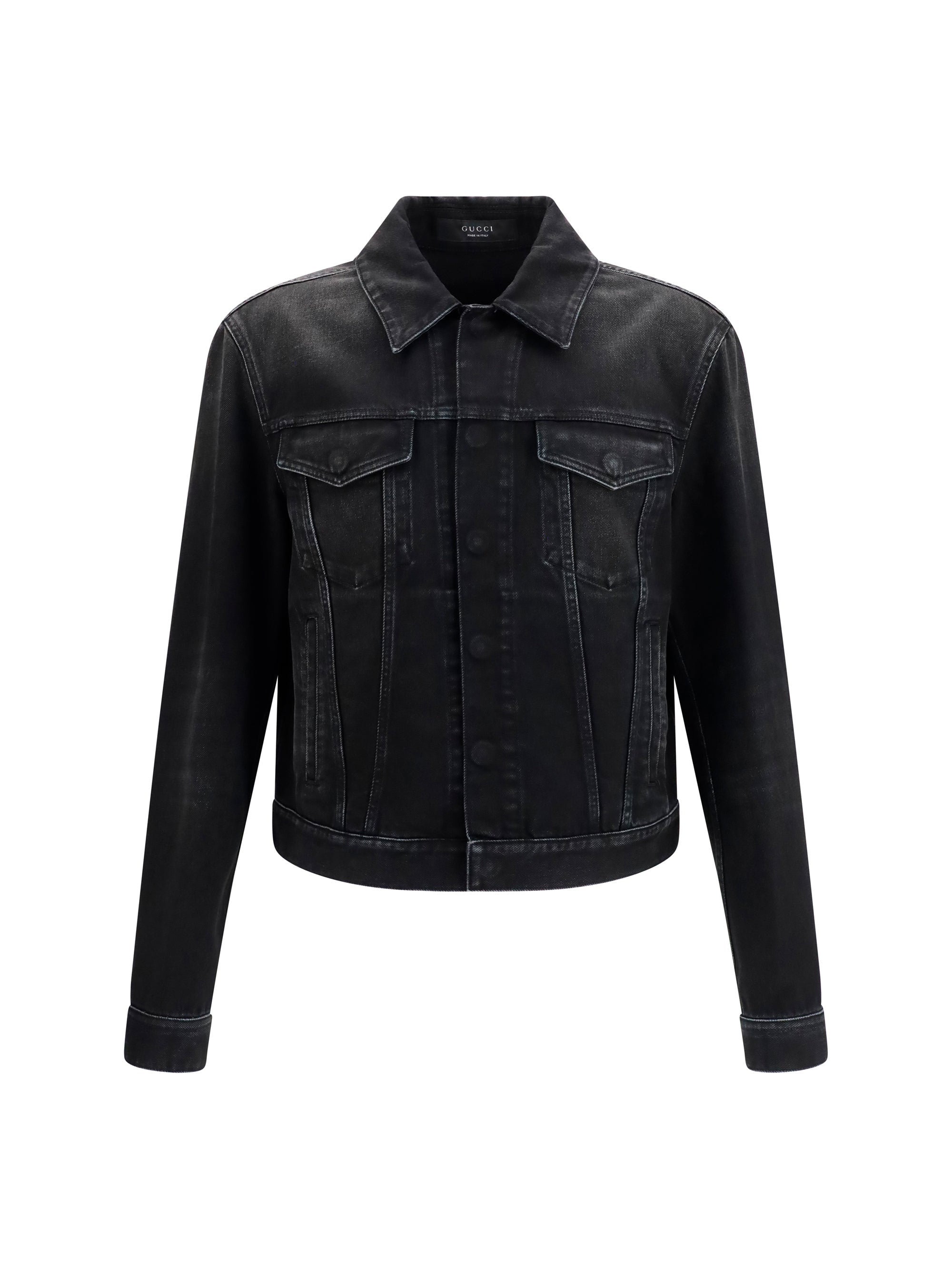 Gucci GG Jacquard Denim Jacket — Black