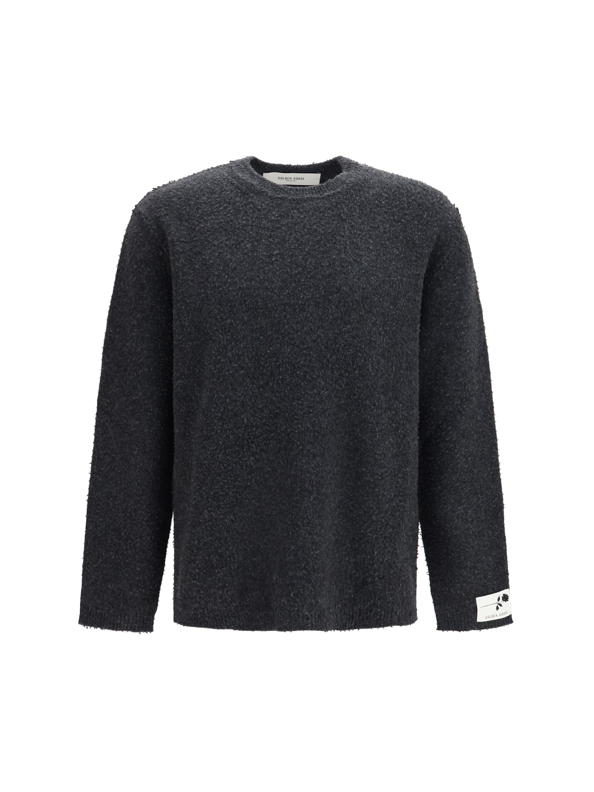 Golden Goose Merino Wool Crew Neck Sweater — Gray