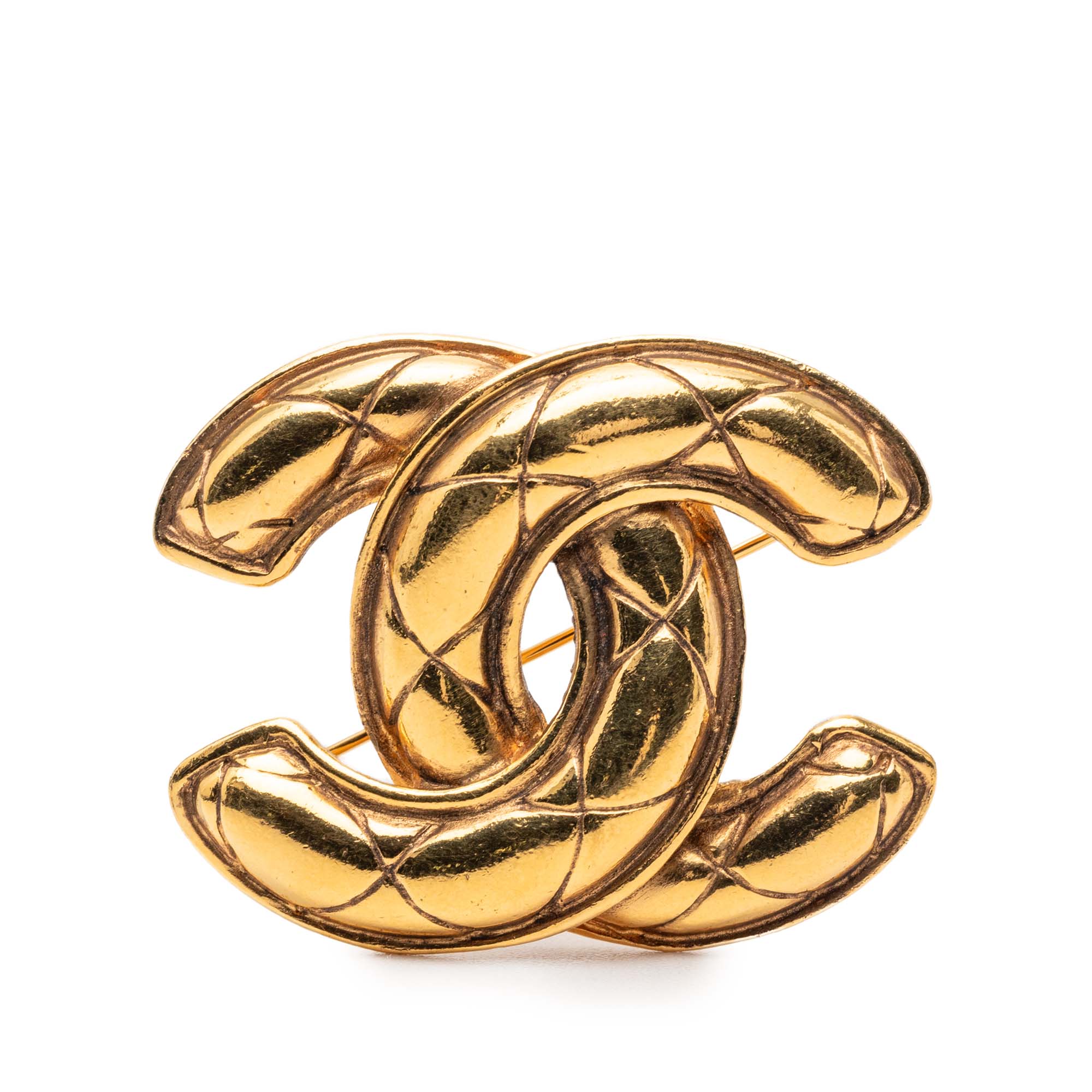 CC Quilted Gold Plated Brooch