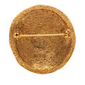 CC Gold Plated Round Pin Brooch