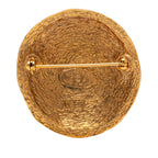 CC Gold Plated Round Pin Brooch