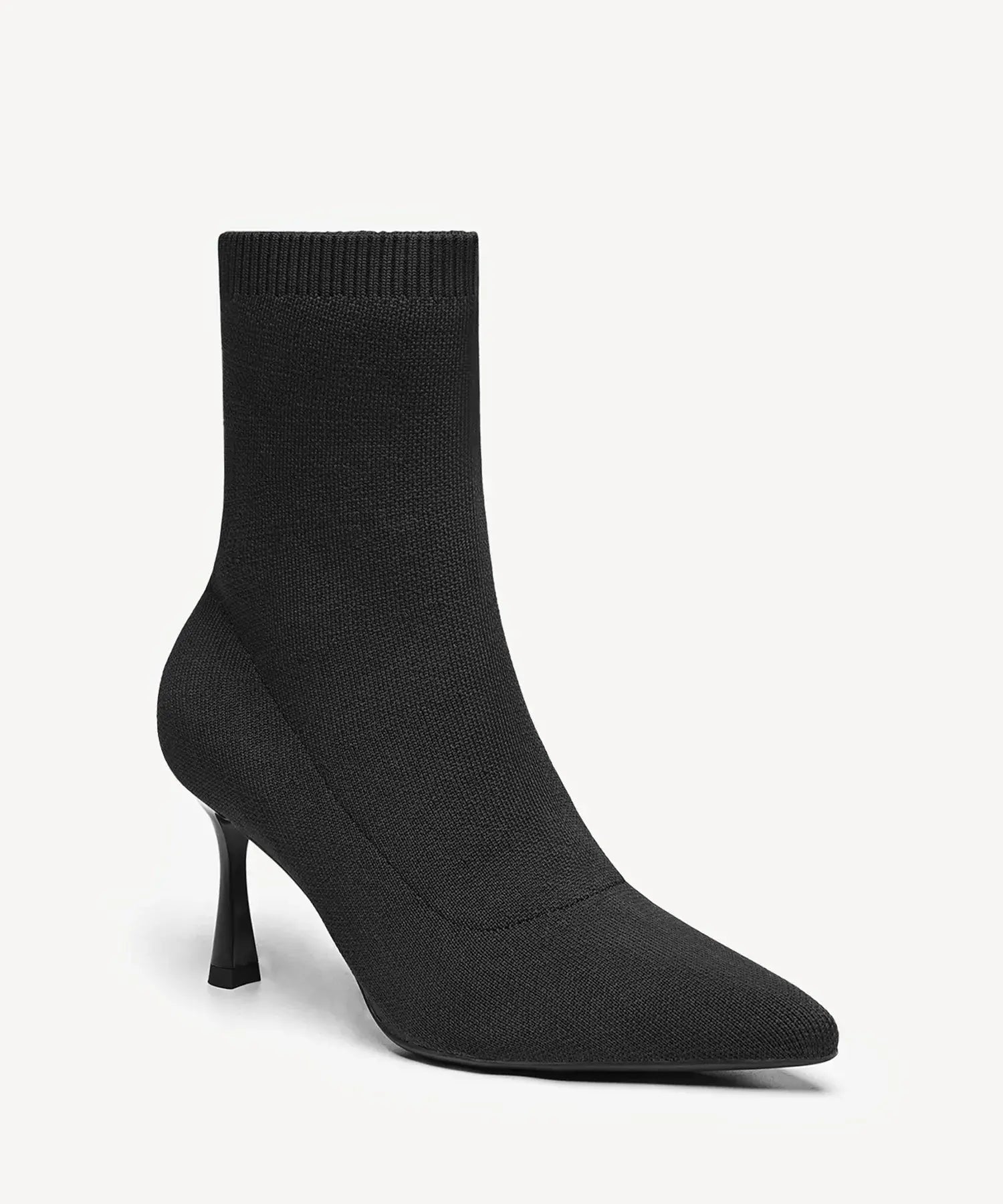 CloudMile Minimalist Pointed Toe Sock Ankle Boot - Black / US 6 | EU 36.5 | UK 4