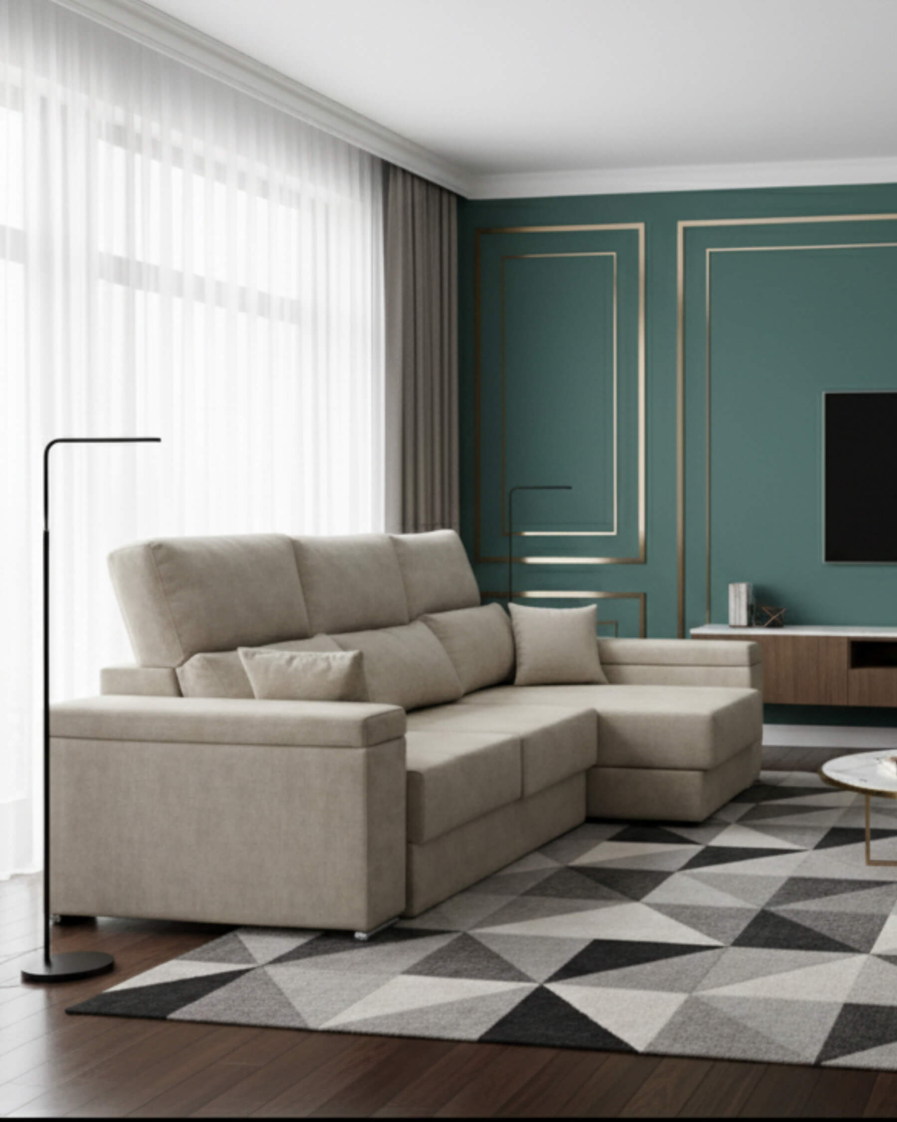 Sofá Chaiselongue Amare Plata