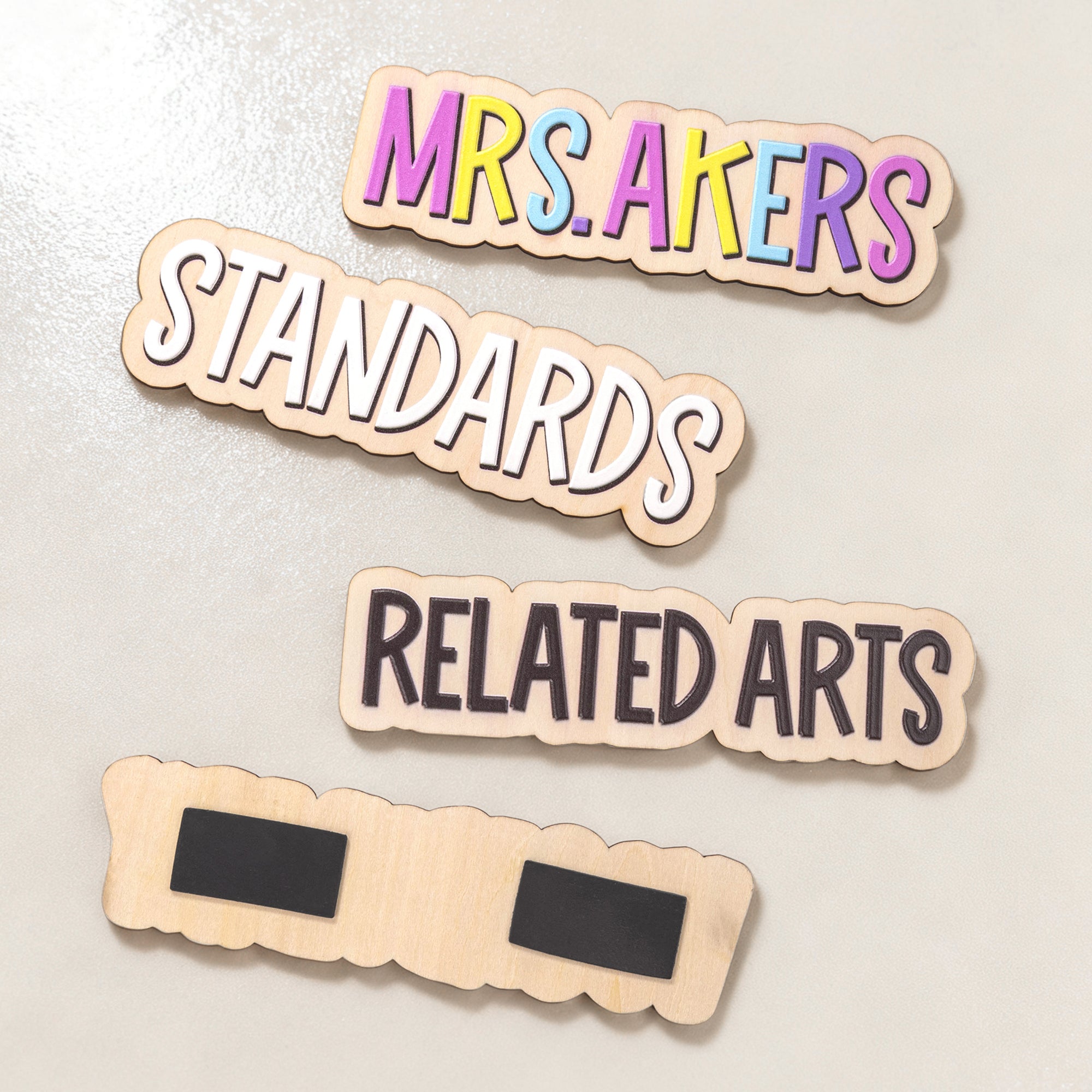 Imán personalizado de madera para pizarra con texto Material escolar Regalo de vuelta al cole para profesores
